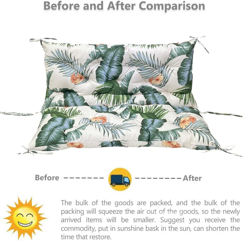 Swing Replacement Bench Cushion with Backrest(60 X 40 Inch, Navy)