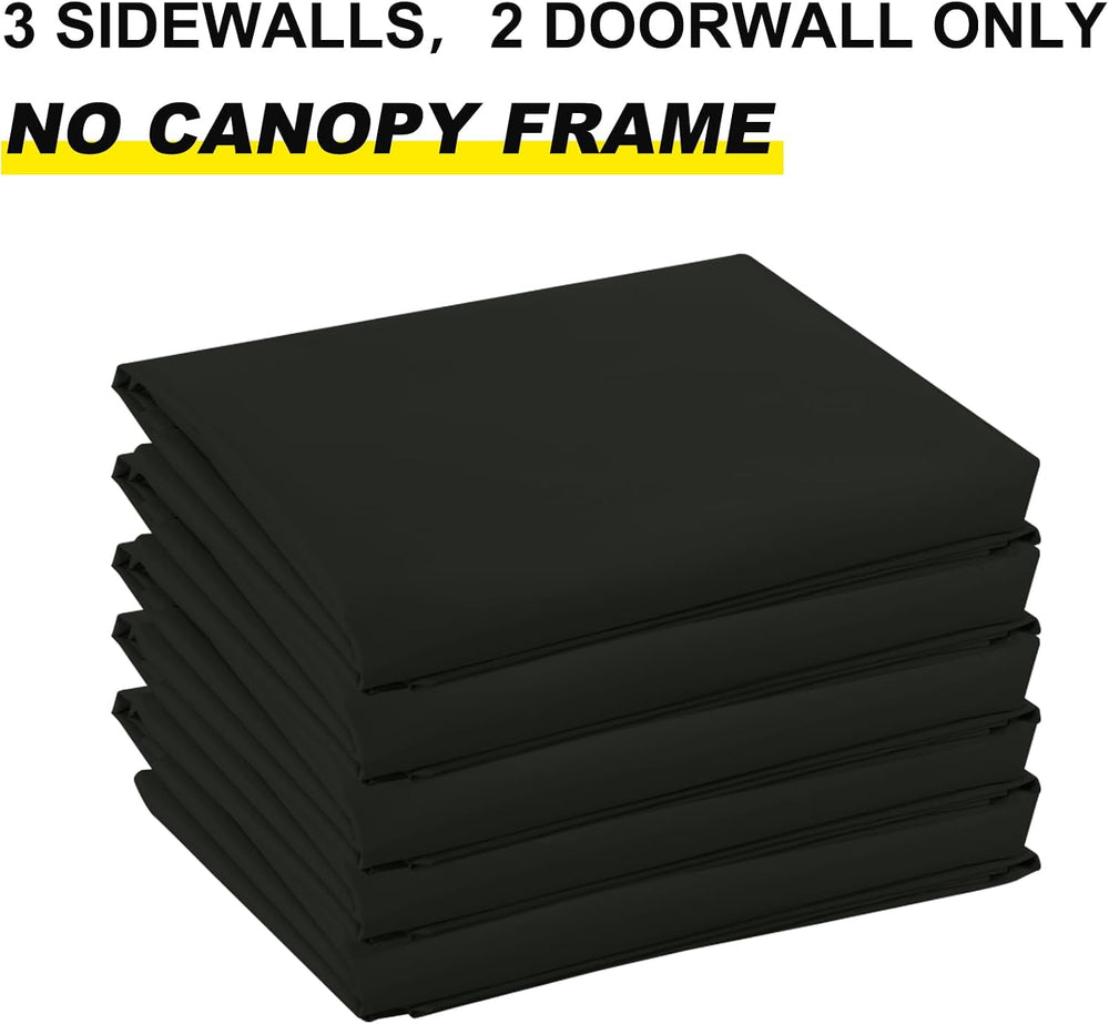 ABCCANOPY Canopy Side Wall Set 10x20,4 Walls Only No Frame and Top Black