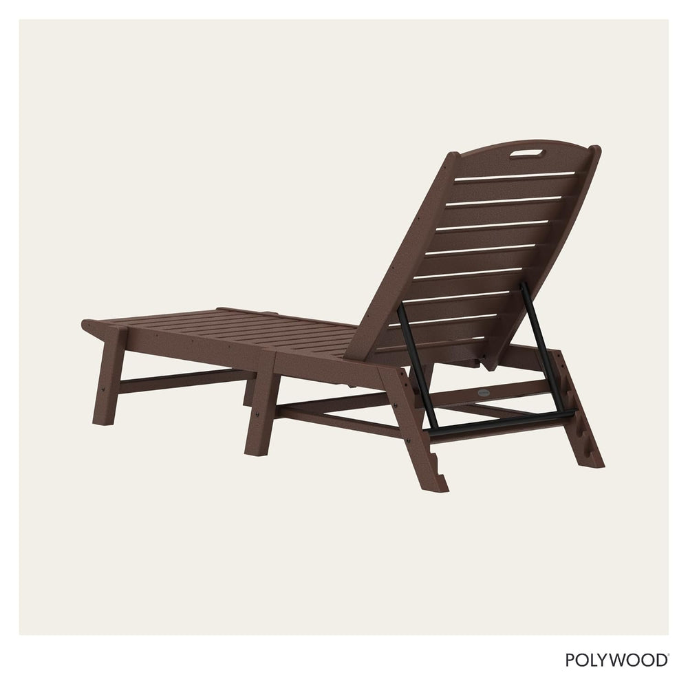 POLYWOOD Stackable Nautical Chaise, Mahogany