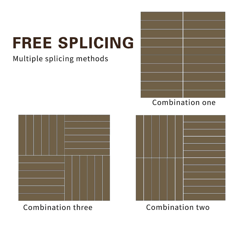 MCombo 10 Pieces Patio Wood Deck Tiles 12 x 12 inches, Interlocking Flooring ...