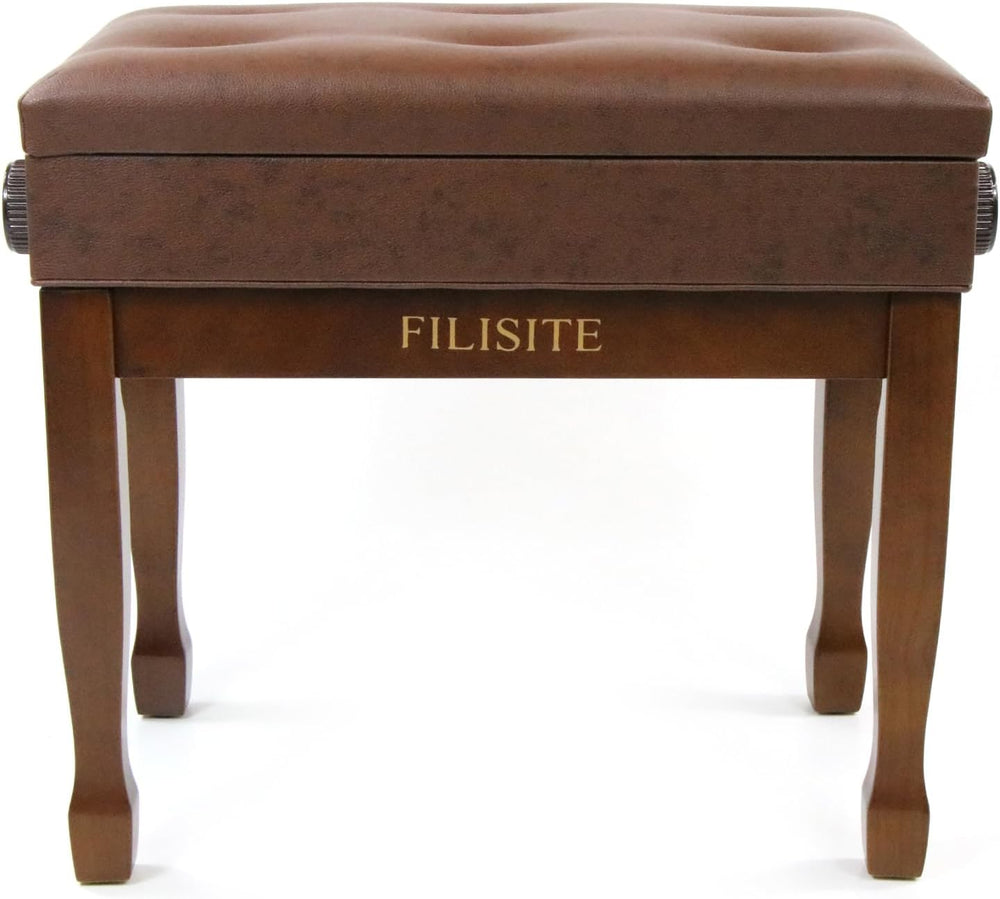 Adjustable Height Piano Stool Bench PU Leather Cushion Wooden Keyboard Seat w...