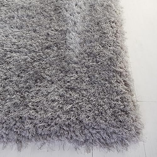 SAFAVIEH Luxe Shag Collection Area Rug - 9' x 12', Grey, Handmade Gla...