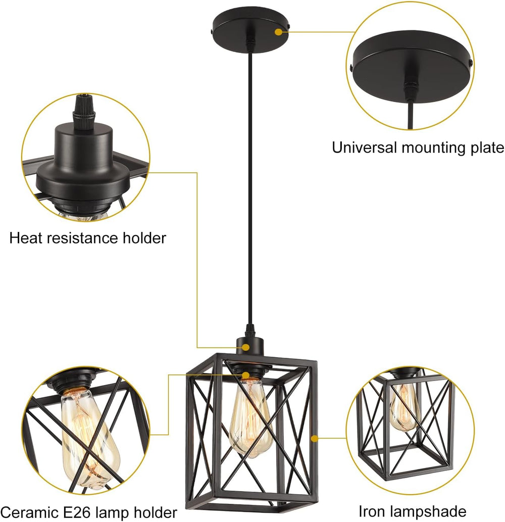 Black Pendant Lighting Modern Pendant Light, Adjustable Pendant Light Fixture...