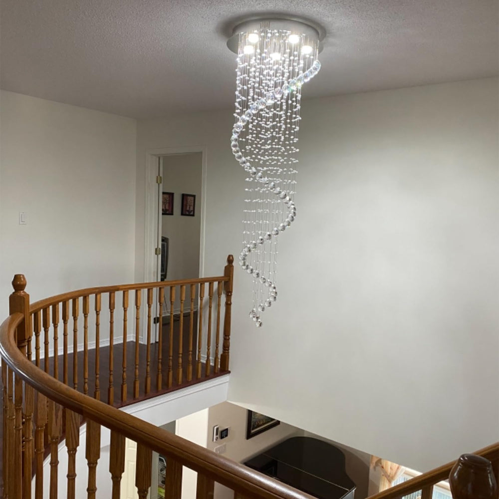 Elegance Spiral Chandelier for Dining Area, Modern Swirl Raindrop Chandelier ...