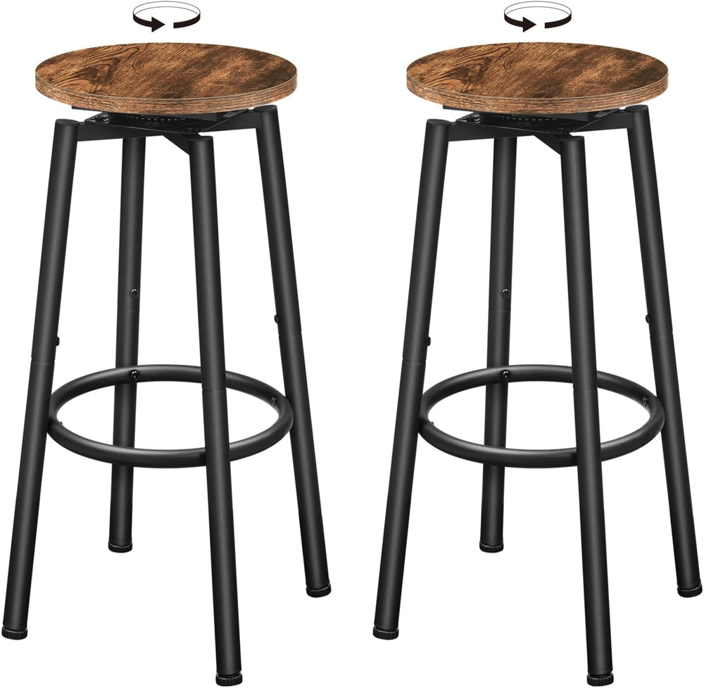 HOOBRO Bar Stools, Swivel Bar Stools Set of 2, 24.9" Round Bar Chairs, B...