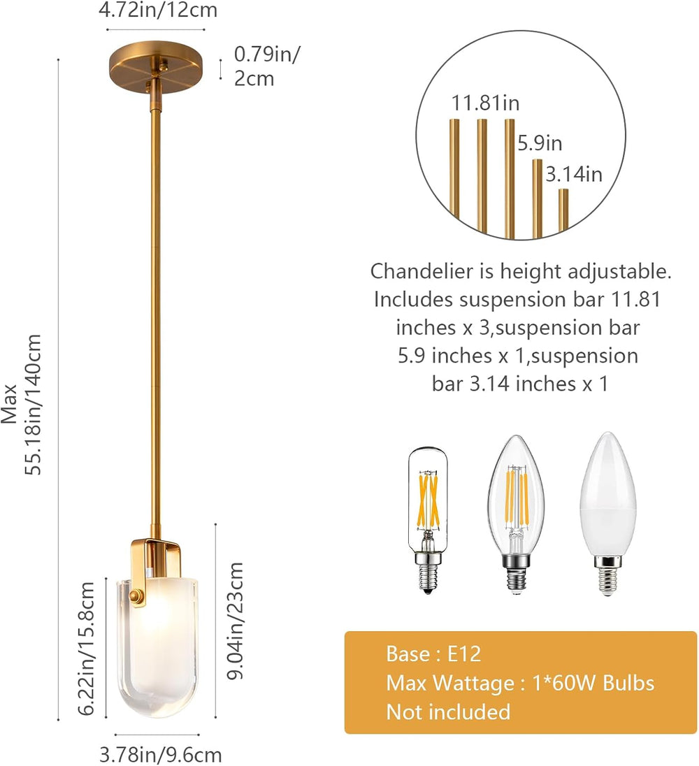 LMQNINE Gold Pendant Light Fixture Pendant Lighting Modern Pendant Light, Min...