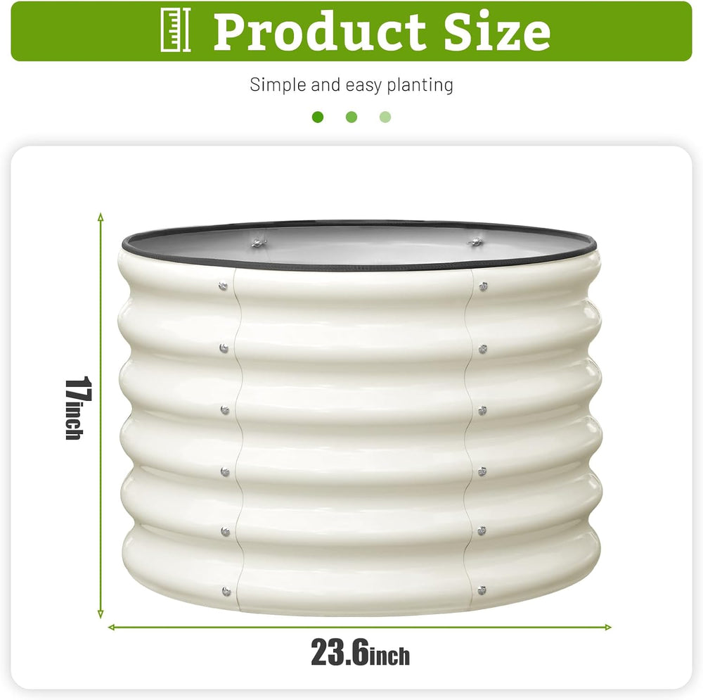 SnugNiture Raised Garden Bed, 2×2×1.5ft Round Galvanized Outdoor Planter Box,...