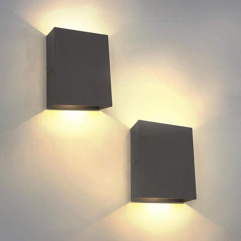 KICAAO LED Wall Sconces Set of Two, 12W Wall Light, Black Warm Light 3000K