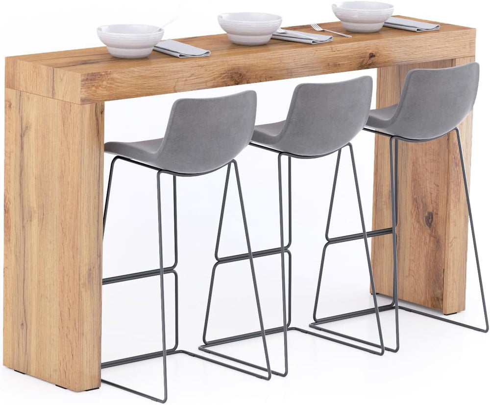 Mobili Fiver, Evolution High Table 70.9 x 15.7 in, Rustic Oak, High Top Table...