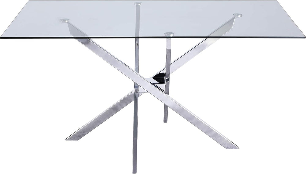 Meridian Furniture Xander Collection Modern | Contemporary Tempered Glass Top...