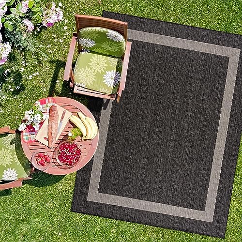 CAMILSON Outdoor Rug 10x14, Large Modern Outside Rugs for Patios Porches Wate...