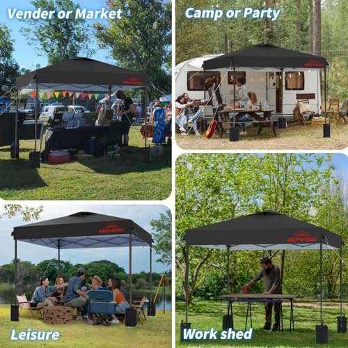 8x8 Pop Up Canopy Tent, Black