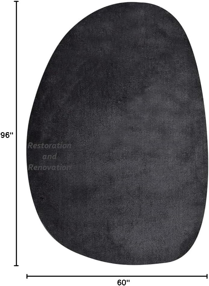 Restoration and Renovation Modern Oval Shape Wool Rug - Irregular Shaped with...