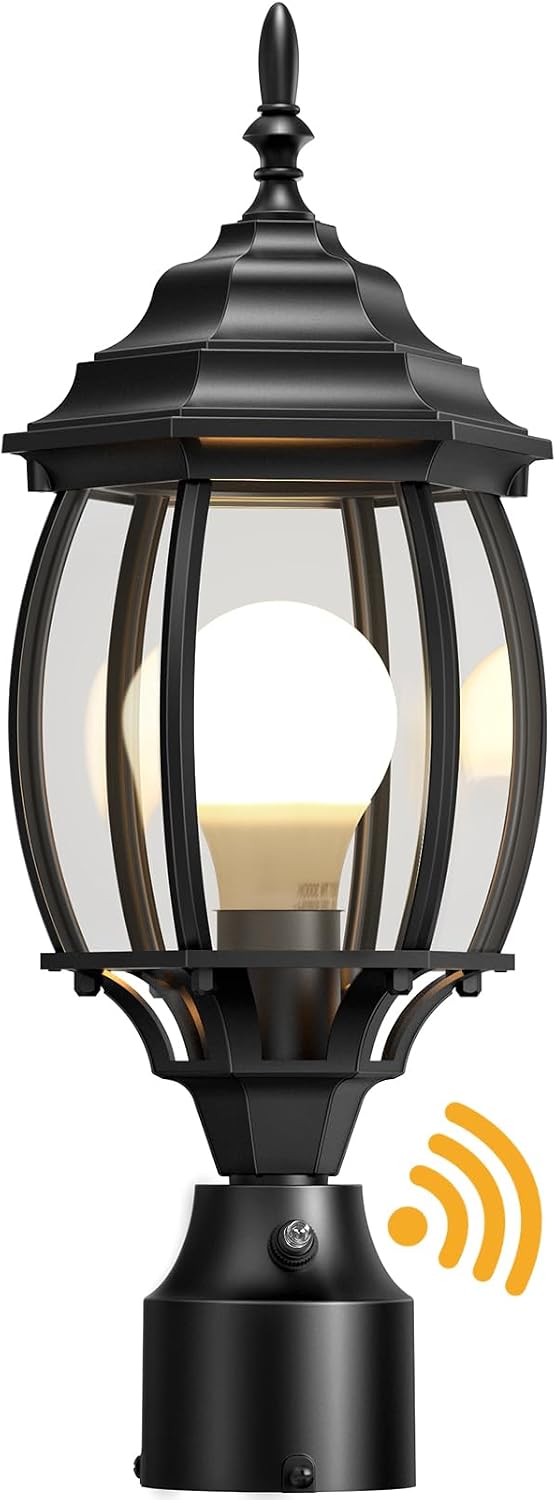 Redluck Large Dusk to Dawn Outdoor Post Light, Lamp Post Light Fixture