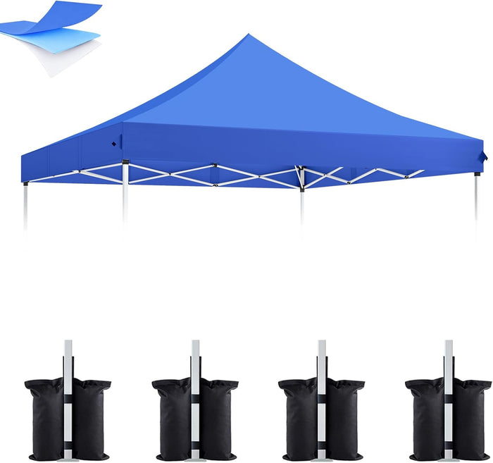 Peak Pole Canopy Replacement Top 10x10, Bonus 4 Pack Weight Bag