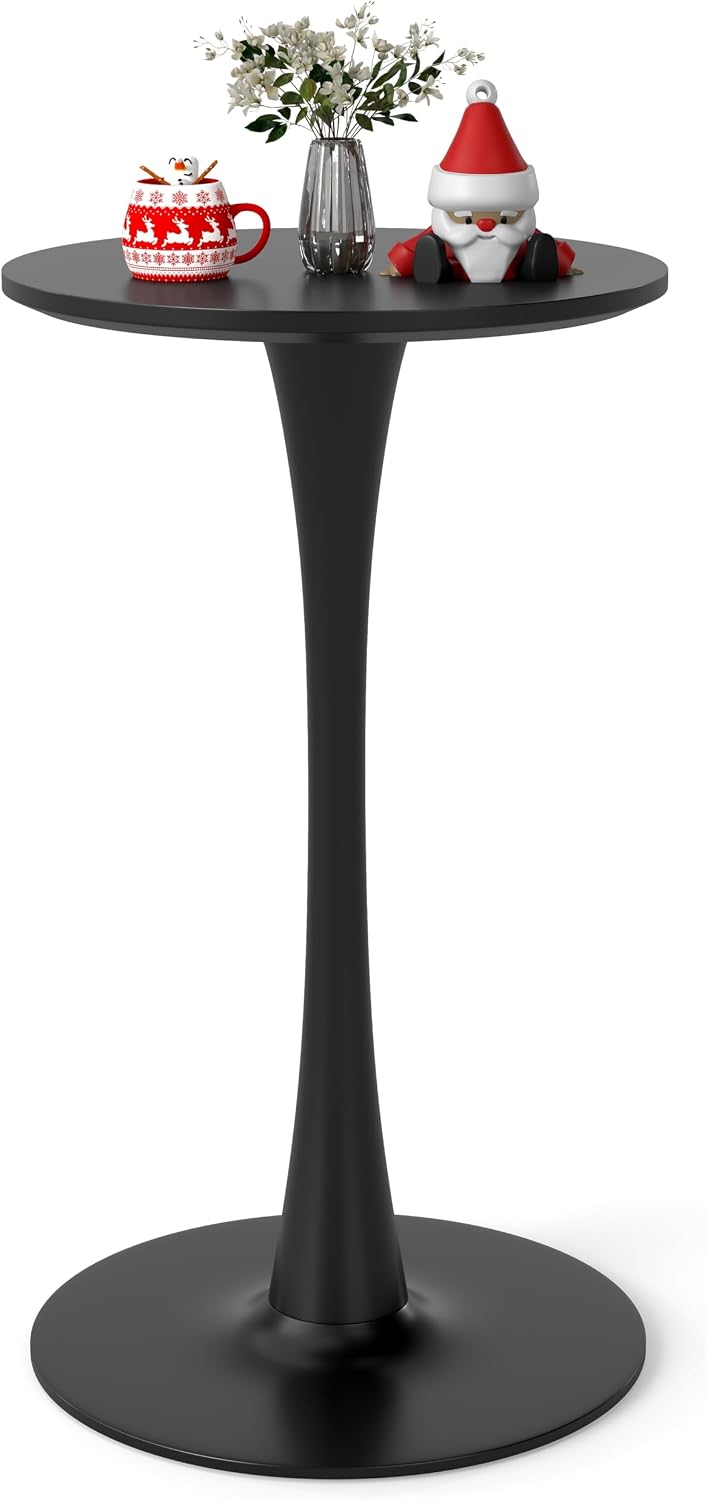 Modern Tulip Round Bar Table, 41” Height Bistro Pub Table, Height Cocktail Ba...