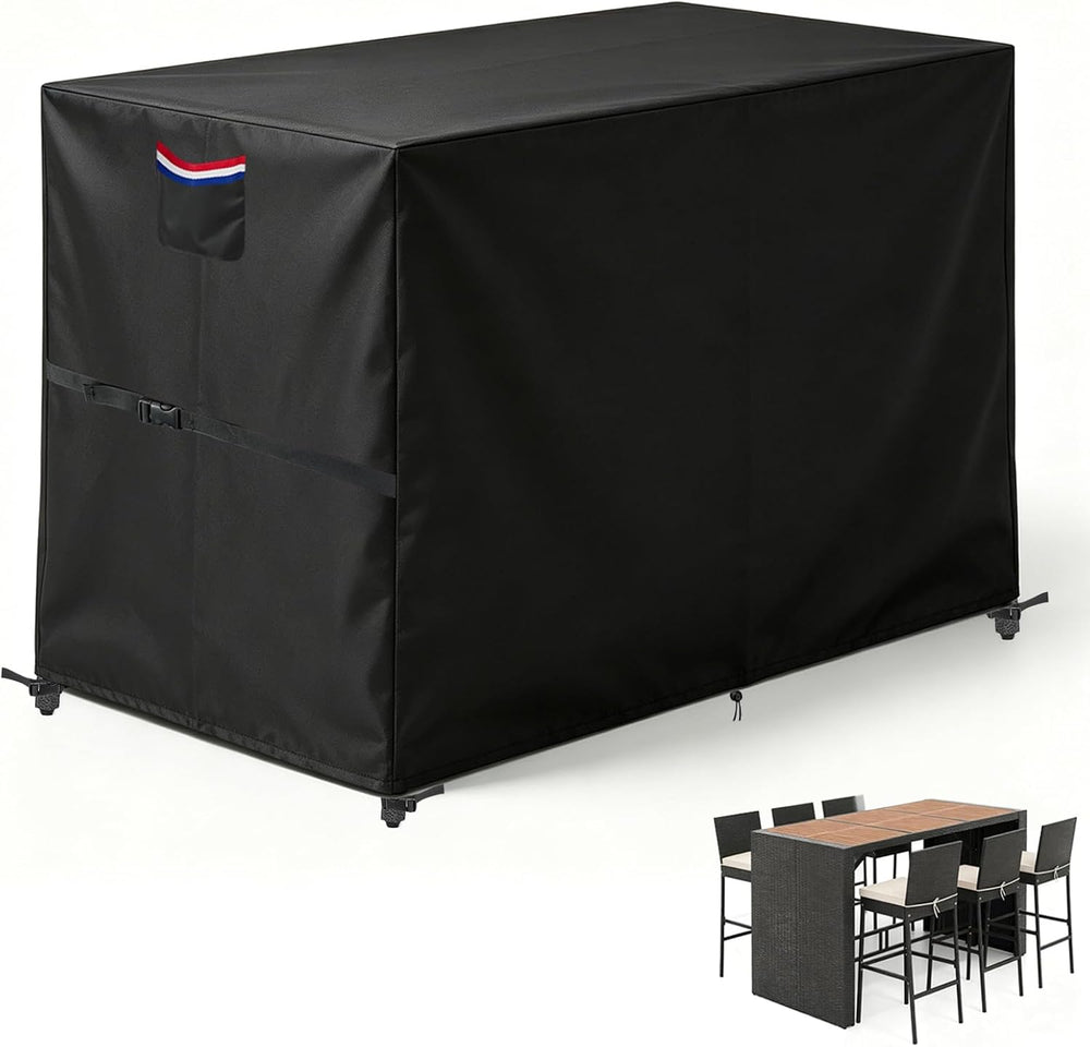 Outdoor Bar Cover for Yaheetech Tangkula 7Pcs Patio Wicker Bar Dining Set