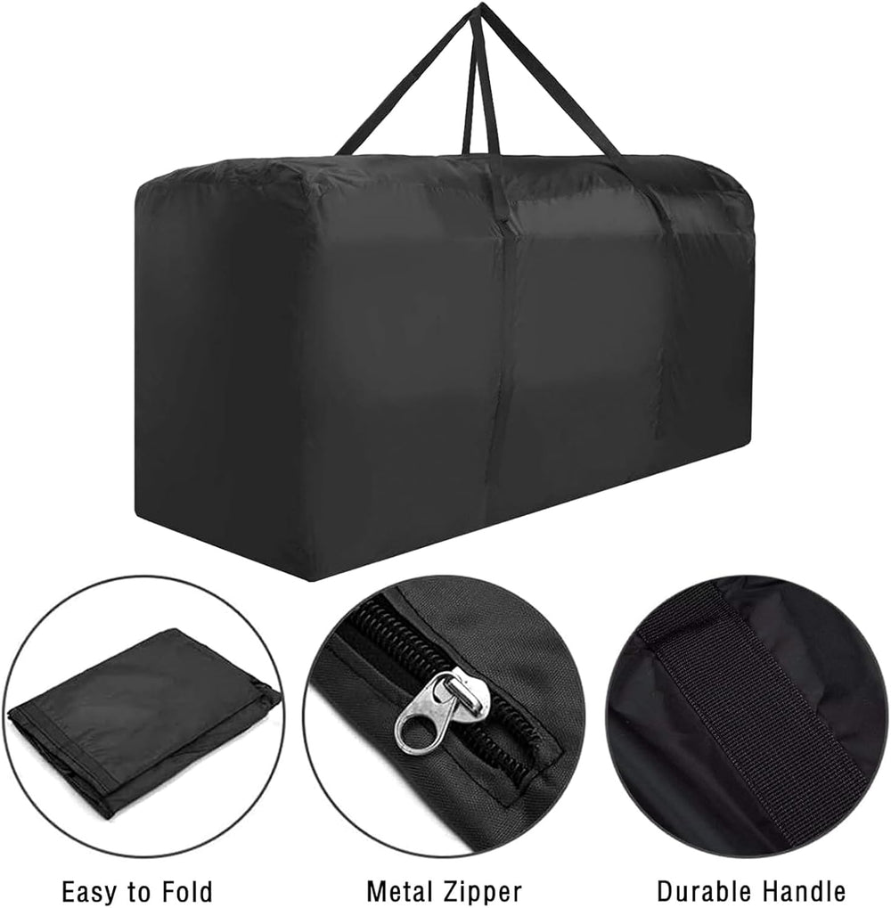 Outdoor Cushion Storage Bag, Waterproof Extra-Large Black Outdoor Patio Cushi...