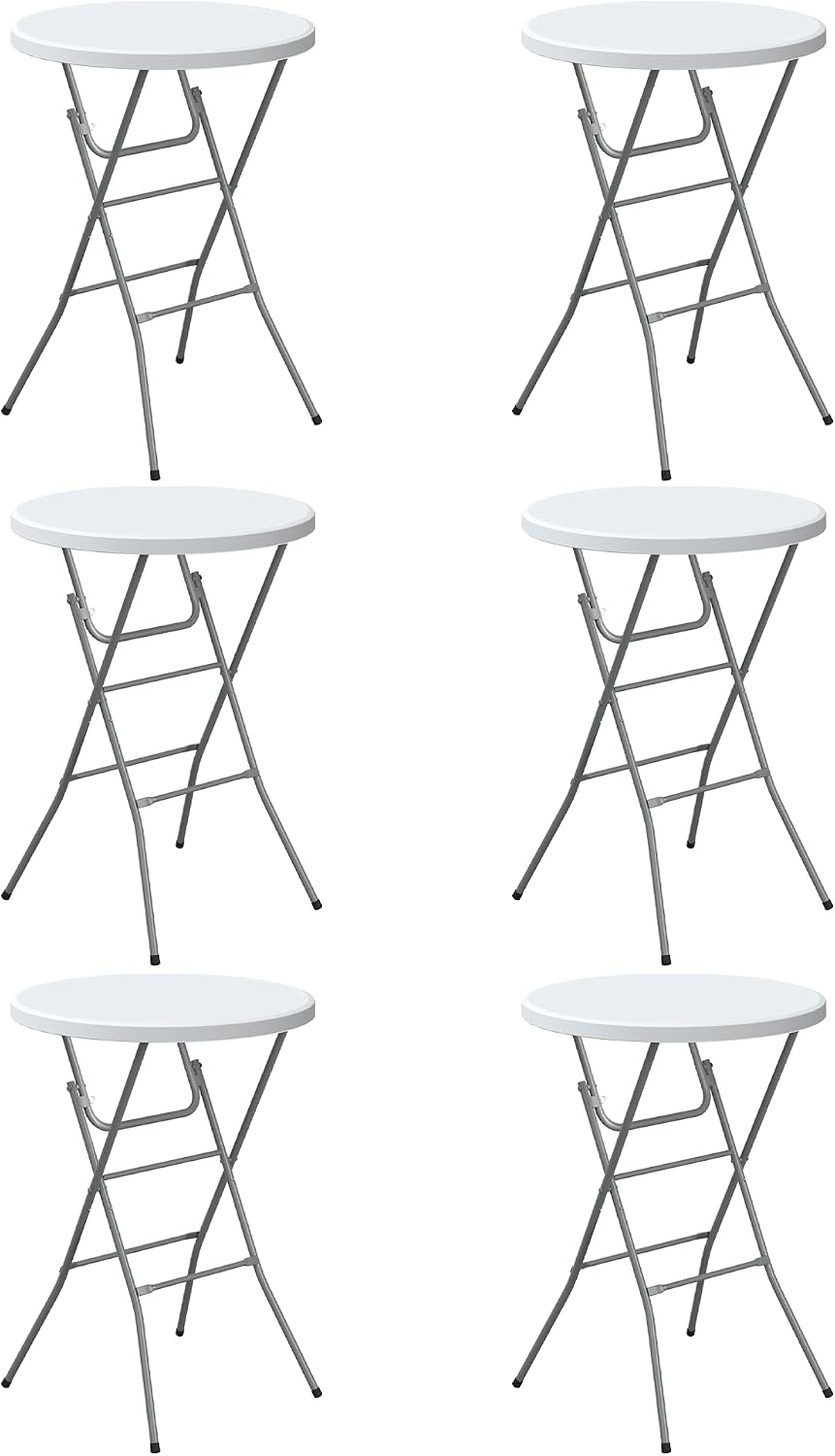 Round Folding Table, 32" Bar Height Tables for Parties and Commercial Ev...