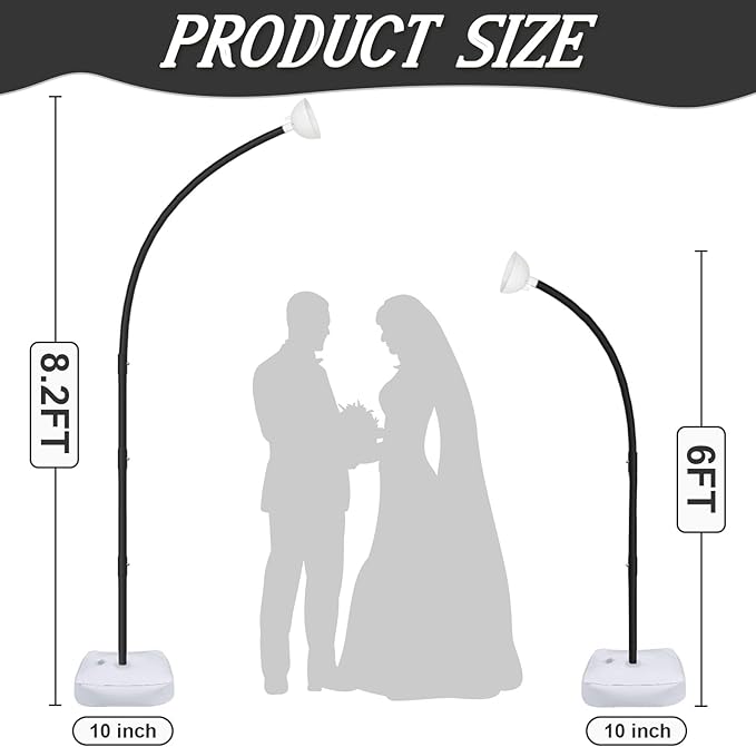 AerWo [Upgraded] Balloon Arch Kit Stand, 8.2ft+6ft Half Arch Balloon Stand wi...