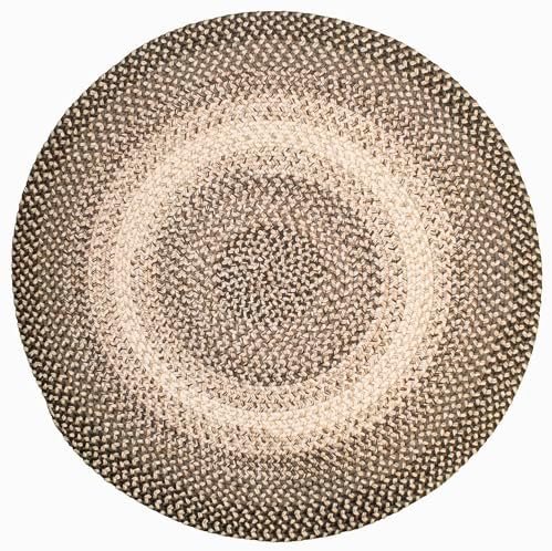 Super Area Rugs Braided Rug Round 8ft Farmhouse Kitchen Rug - Ridgewood Braid...