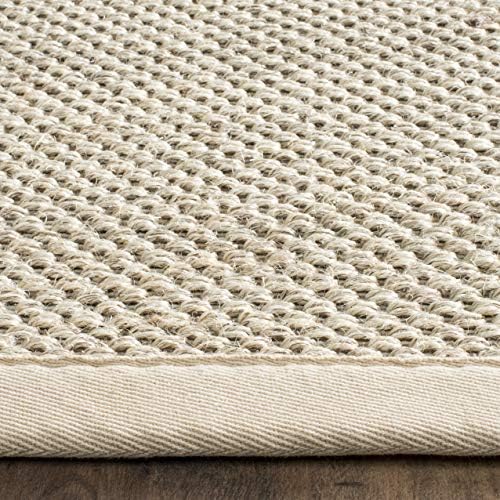 SAFAVIEH Area Rug 6' Square - Natural Fiber Collection - Marble & Bei...