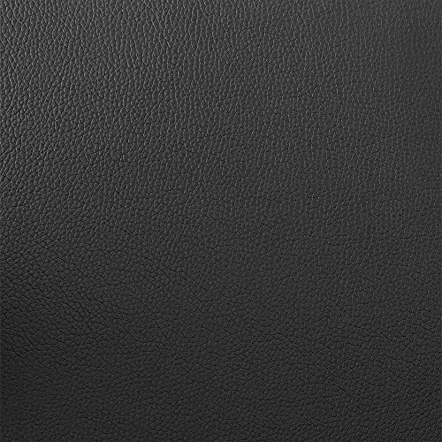 Armen Living London Modern Adjustable Height Swivel Black Faux Leather and Wa...