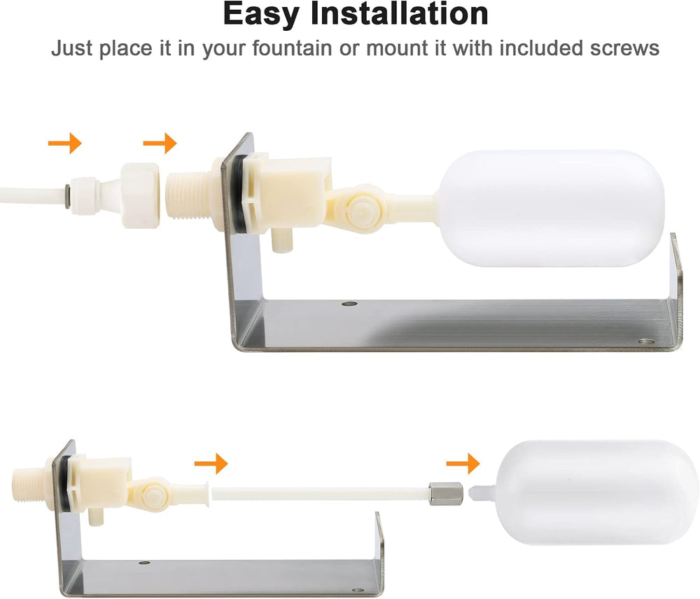 briidea Water Fountain Auto Fill System, Water Leveler Float Valve Kit, 1/4 T...