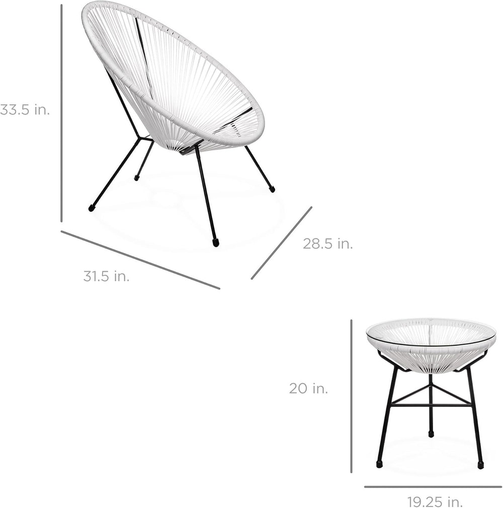 Best Choice Products 3-Piece Outdoor Acapulco All-Weather Patio Conversation ...