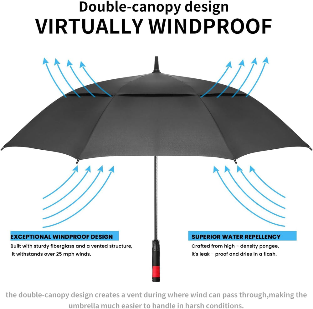 SIEPASA 62/68/72 Inch Large Golf Umbrella Windproof Waterproof Auto Open