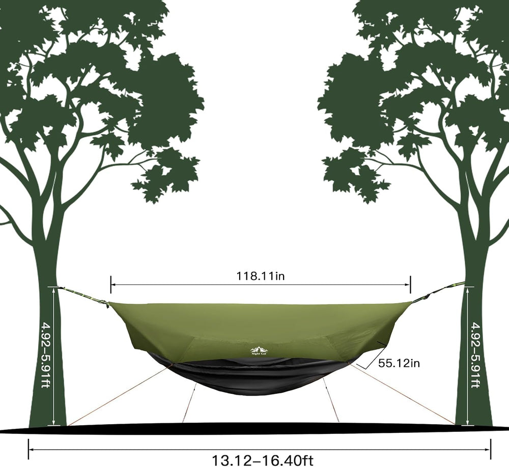 Night Cat Camping Hammock Tent: Lightweight Portable 4 in 1 Hammock with Rain...