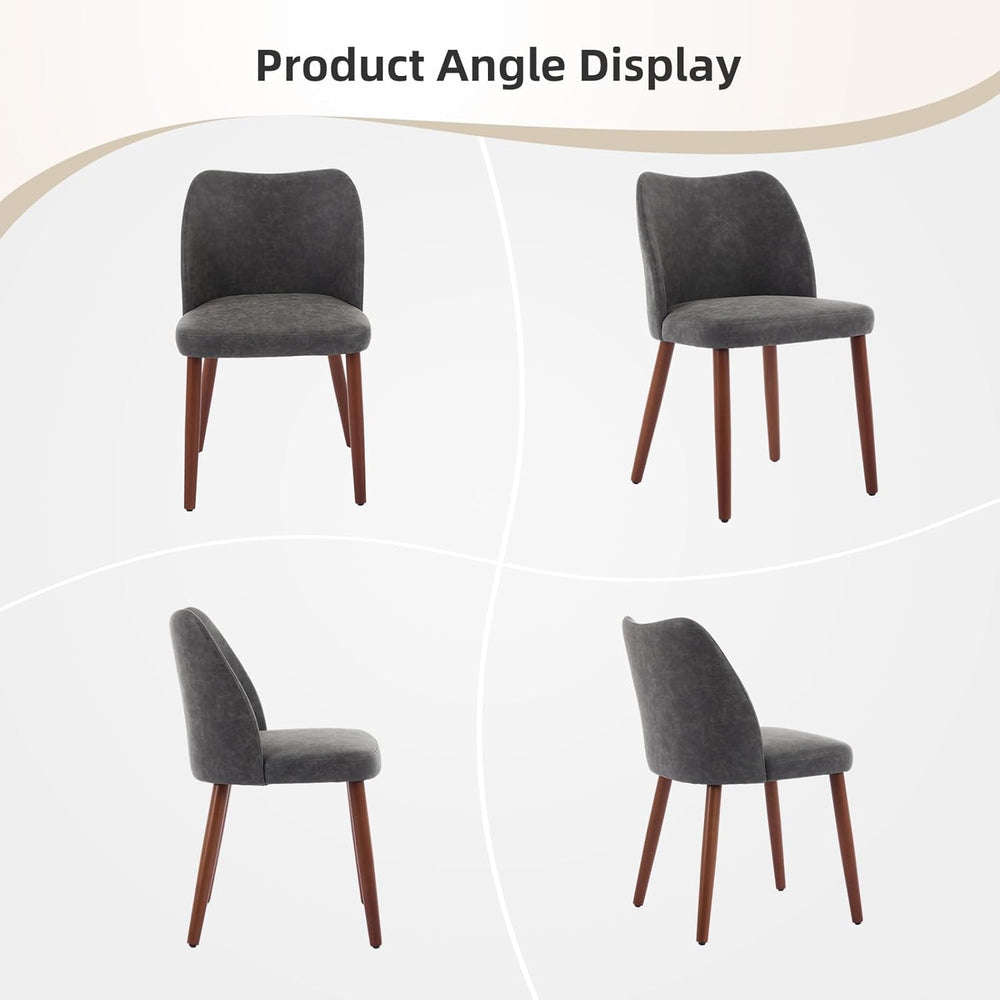 GarveeHome Wooden Dining Chair Set of 4 Upholstered Leather Dining Chair