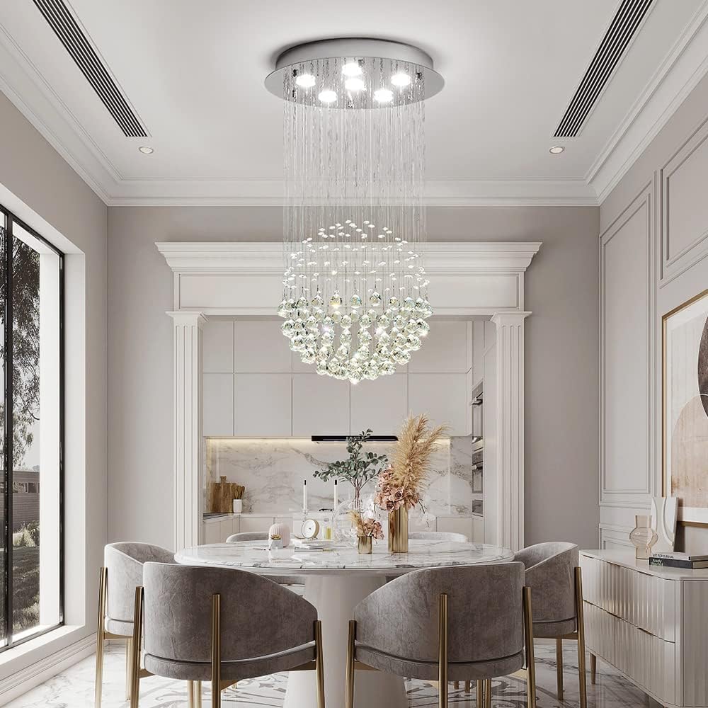 Saint Mossi Chandelier Modern K9 Crystal Raindrop Chandelier Lighting Flush m...