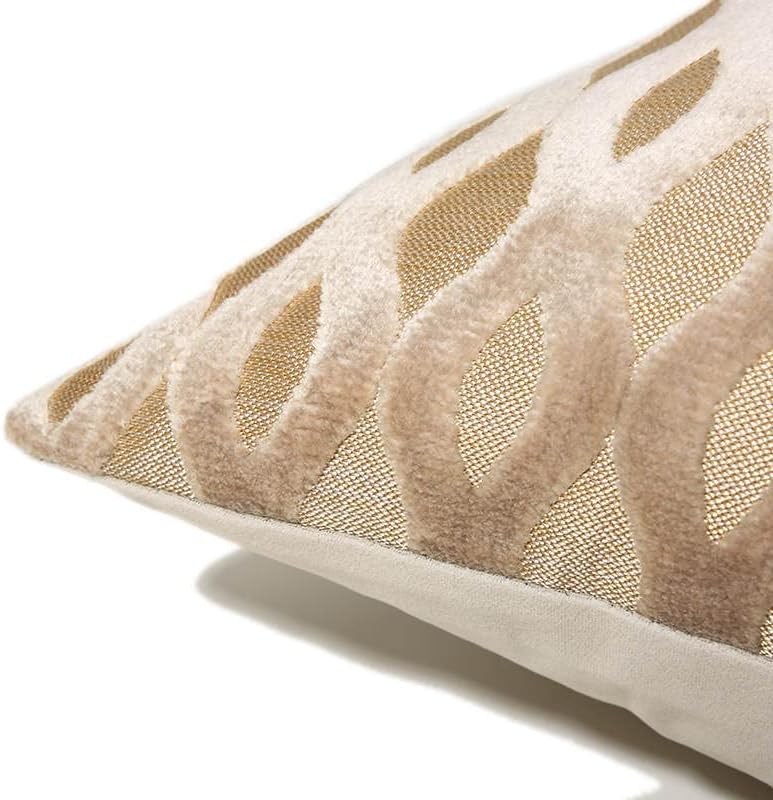 22x22 Beige Pillow Covers, Gold Cushion Throw Velvet Covers ,Velvet Beige Gol...