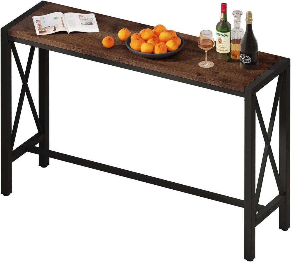 BON AUGURE Bar Table, 55 in Counter Height Pub Tables, Rectangular Tall Behin...