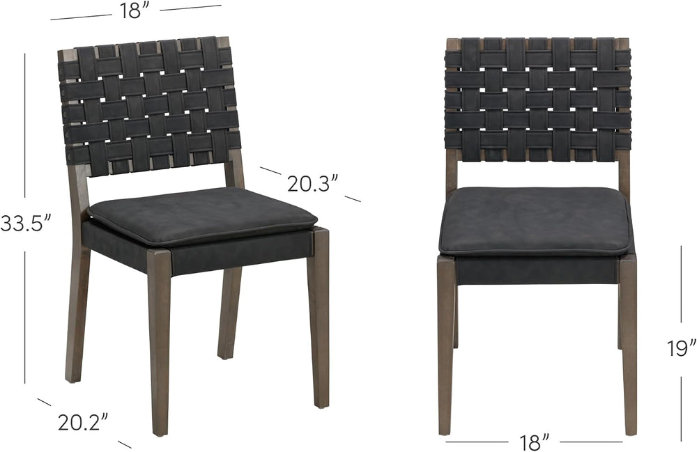 Nathan James Cohen 19 in. Wood Dining Chair, Mid-Century Modern Upholstered S...