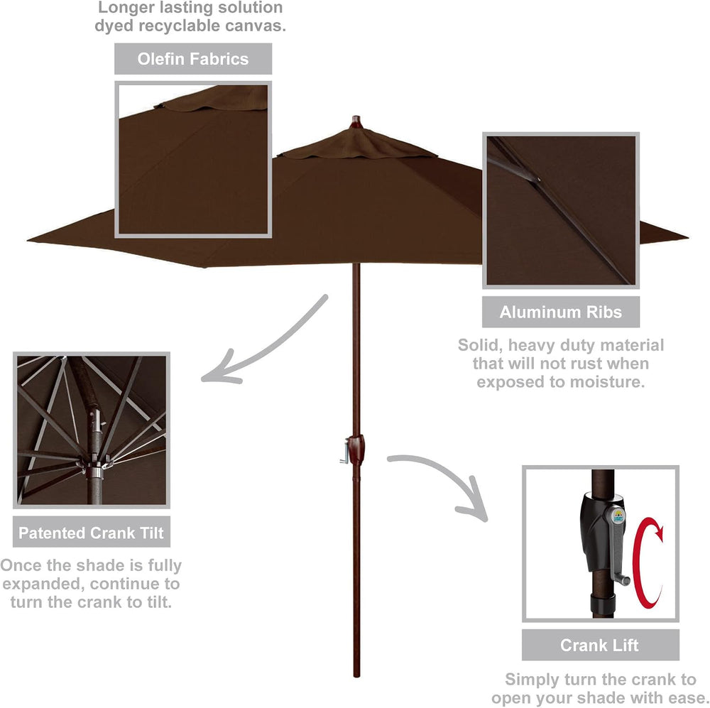 California Umbrella 9' Round Aluminum Outdoor Deck, Pool or Patio Umbrell...