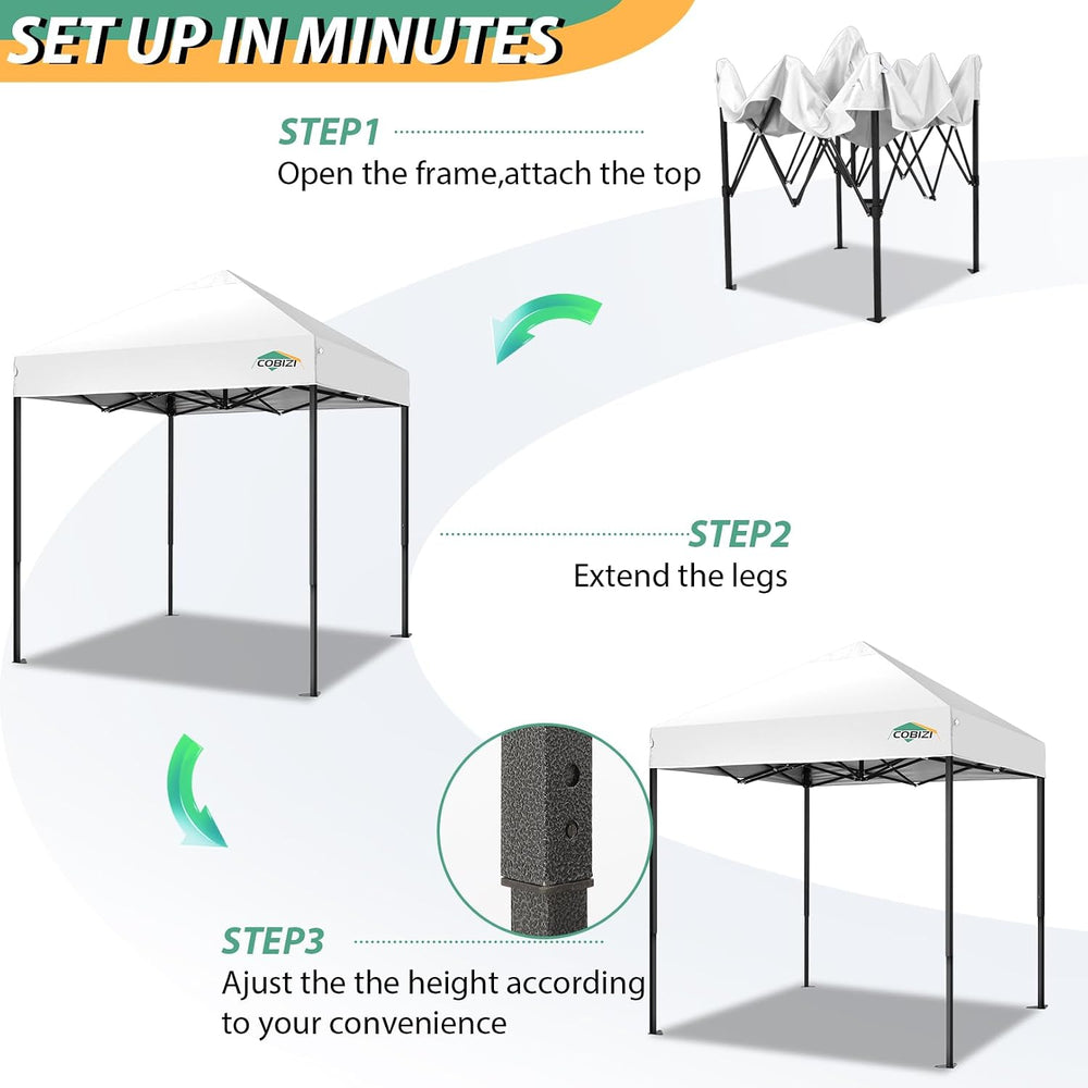 COBIZI 6.6x6.6 Heavy Duty Pop up Canopy Tent Commercial Canopy