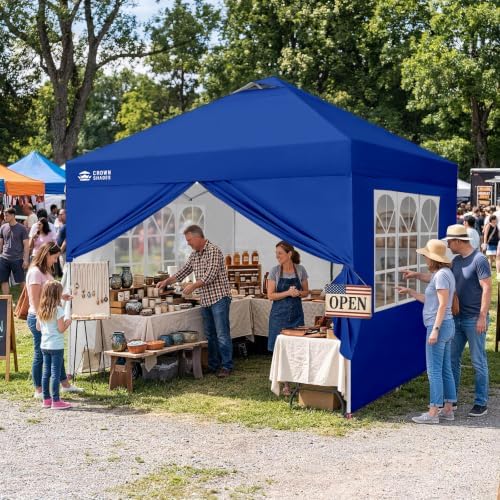 crown shades 10x10 pop up canopy tent with shown in use