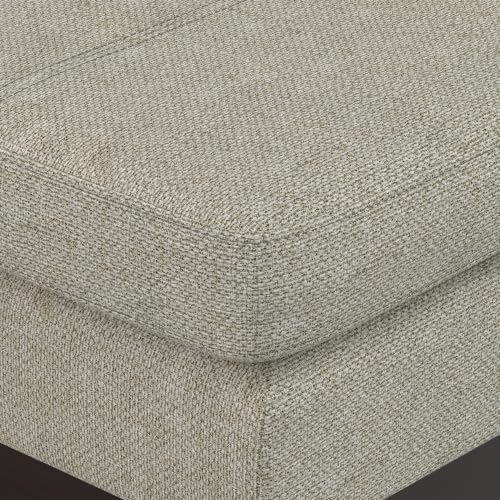 SIMPLIHOME Carlson 27" Wide Woven Fabric Rectangle Ottoman in Greige