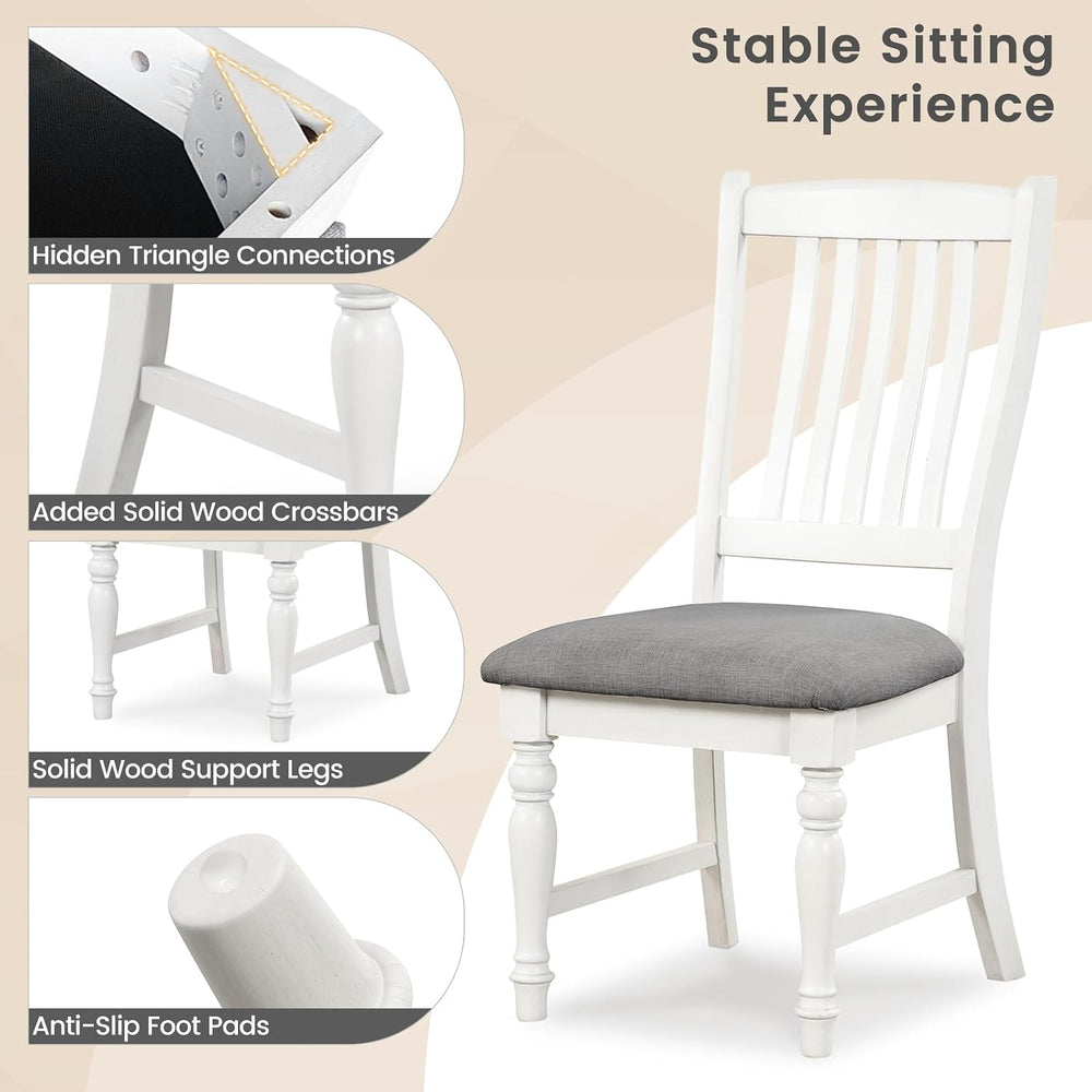 Giantex Wood Dining Chairs Set of 2, Farmhouse Kitchen Chairs with Solid Wood...