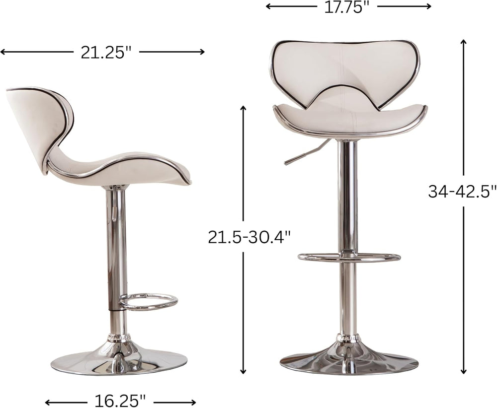 Roundhill Furniture Masaccio Cushioned Leatherette Upholstery Airlift Adjusta...
