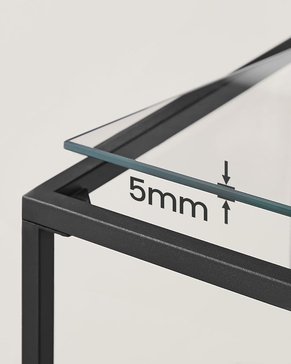 VASAGLE 39.4 Inchs Console Sofa Table, Tempered Glass, 2 Shelves