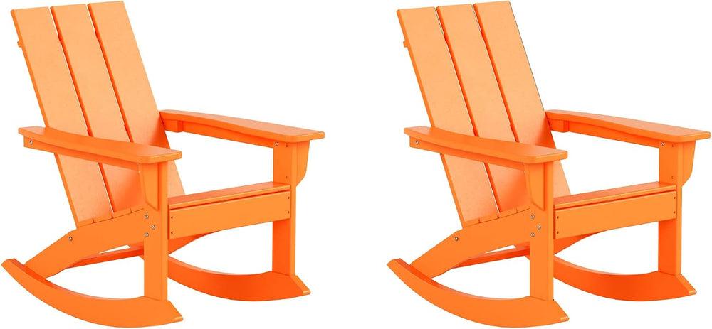 WestinTrends Ashore Patio Rocking Chairs Set of 2, All Weather Poly Lumber Pl...