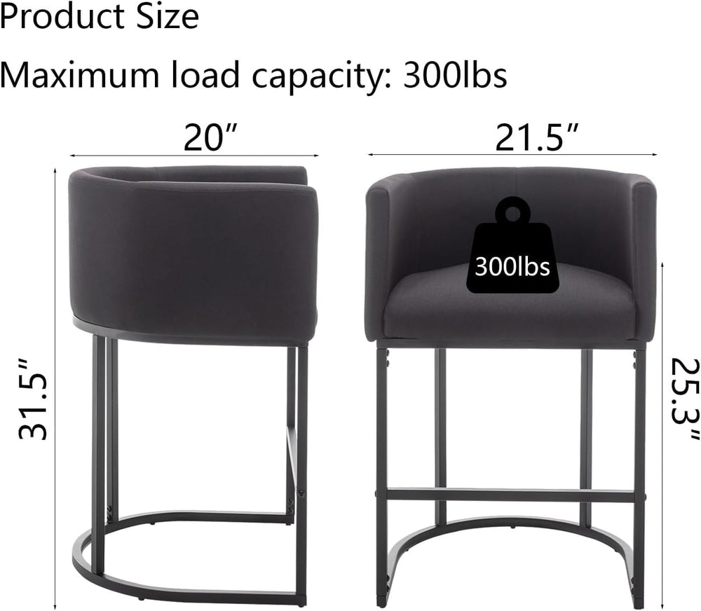Riknuxi Counter Height Bar Stools Set of 3, Modern Bar Stool with Back, Barre...