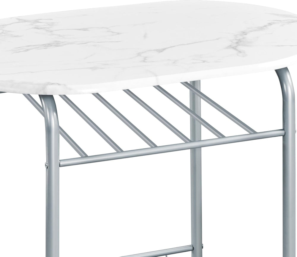 Yaheetech 3 Piece Dining Table Set for 2, Small Table and Chairs, White