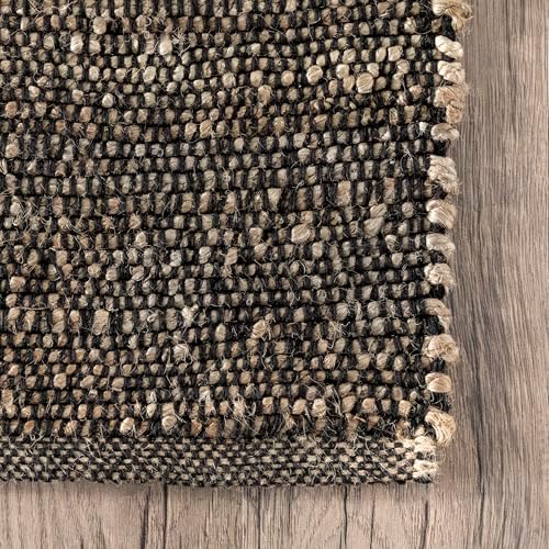 nuLOOM Elfriede Charcoal Solid Flatweave Area Rug, 5' x 8'