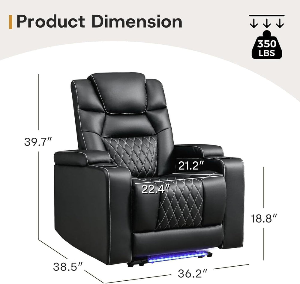 ANJ Power Home Theater Recliner Chair Set of 2, Electric Movie Theater Seatin...