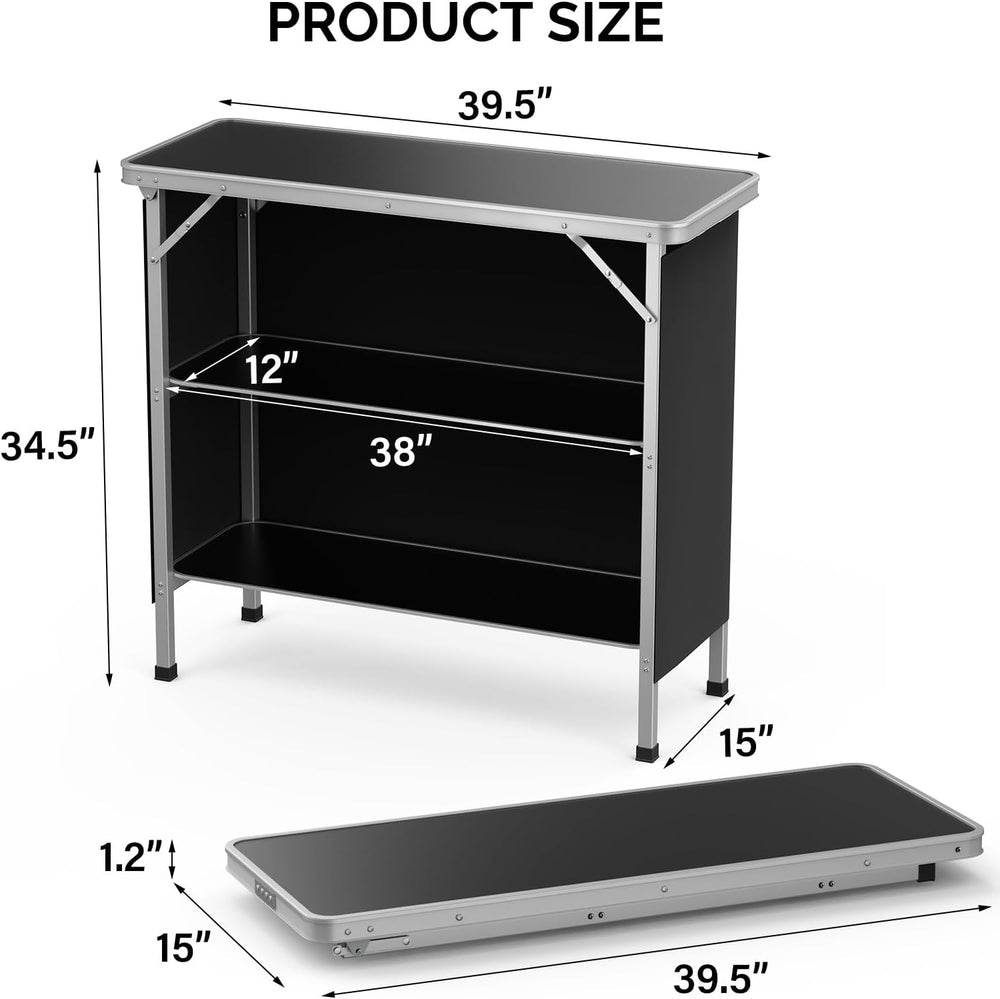 VINGLI Camping Table, Aluminum Portable Bar Table 39''L x 34''...