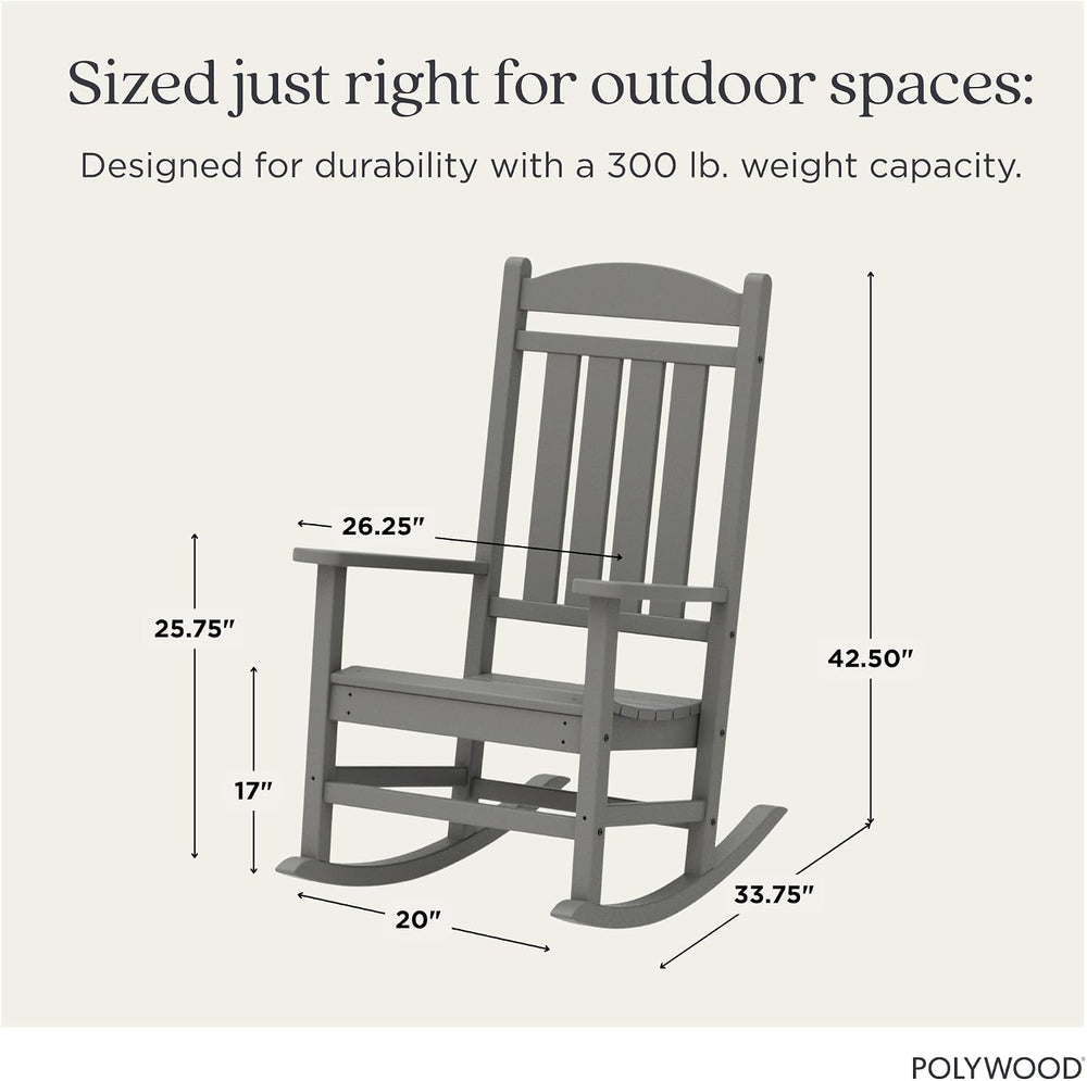 POLYWOOD Presidential Rocking Chair in Slate Grey
